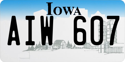 IA license plate AIW607