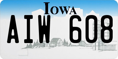 IA license plate AIW608