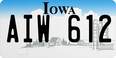 IA license plate AIW612