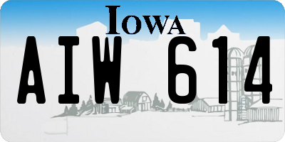 IA license plate AIW614