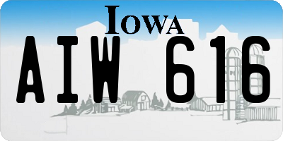 IA license plate AIW616