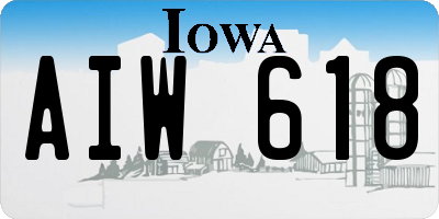 IA license plate AIW618