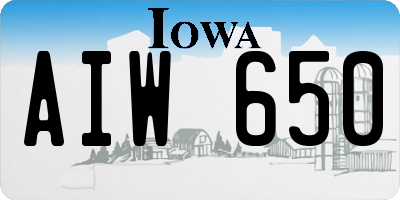 IA license plate AIW650