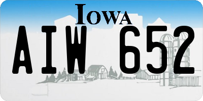 IA license plate AIW652