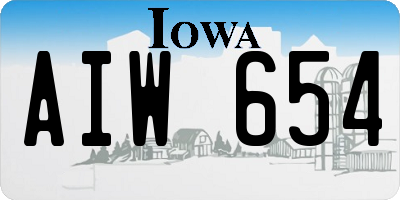 IA license plate AIW654