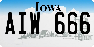 IA license plate AIW666