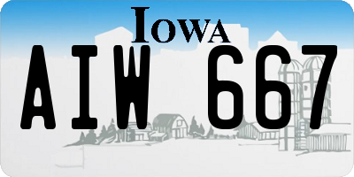 IA license plate AIW667