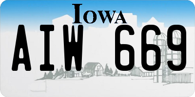 IA license plate AIW669