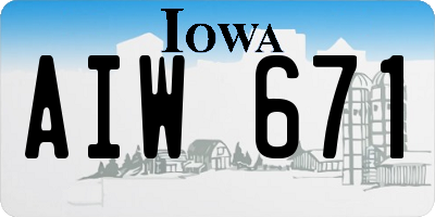 IA license plate AIW671