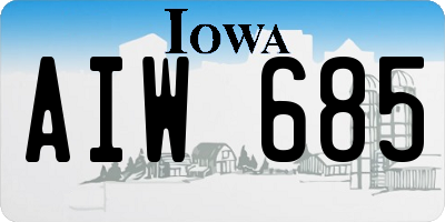 IA license plate AIW685