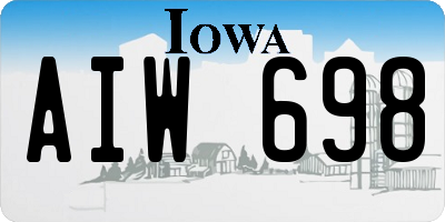 IA license plate AIW698