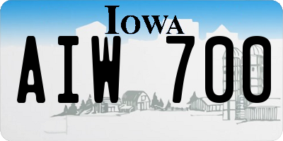 IA license plate AIW700