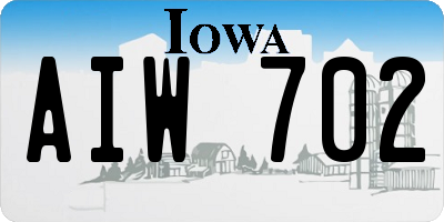 IA license plate AIW702