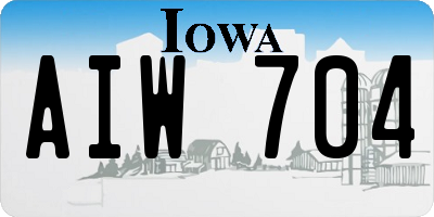 IA license plate AIW704