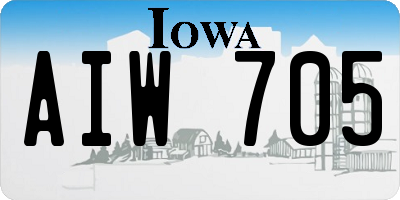 IA license plate AIW705