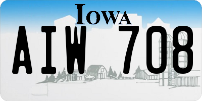 IA license plate AIW708