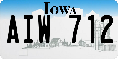 IA license plate AIW712