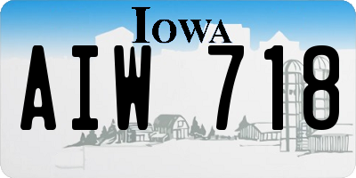 IA license plate AIW718