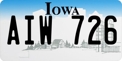 IA license plate AIW726