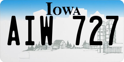IA license plate AIW727