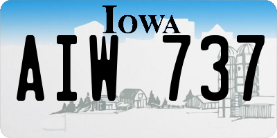 IA license plate AIW737