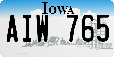 IA license plate AIW765