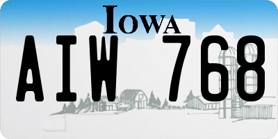 IA license plate AIW768