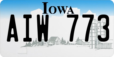 IA license plate AIW773