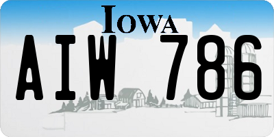 IA license plate AIW786