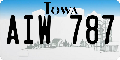 IA license plate AIW787