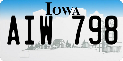 IA license plate AIW798