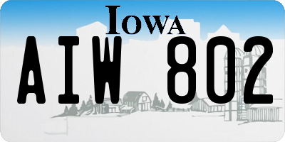 IA license plate AIW802