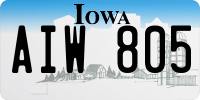 IA license plate AIW805