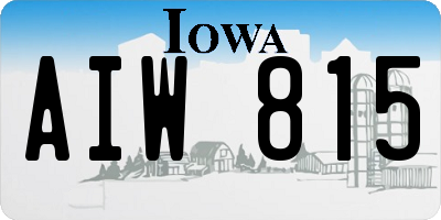 IA license plate AIW815