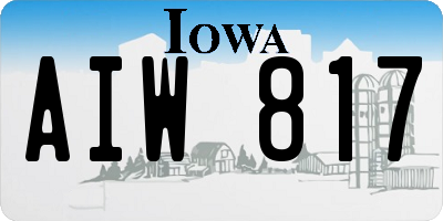 IA license plate AIW817