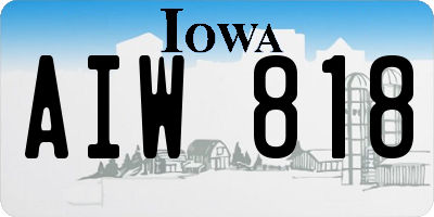 IA license plate AIW818