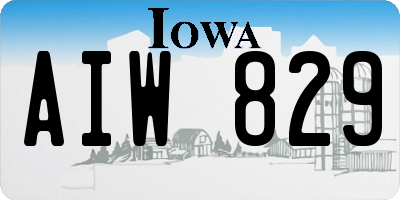 IA license plate AIW829