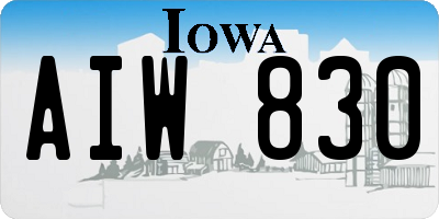 IA license plate AIW830