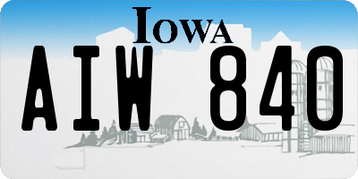 IA license plate AIW840