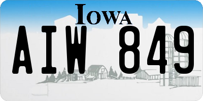 IA license plate AIW849