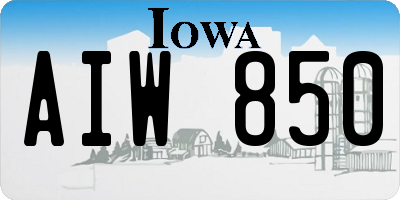 IA license plate AIW850