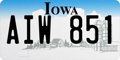 IA license plate AIW851
