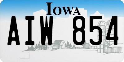 IA license plate AIW854