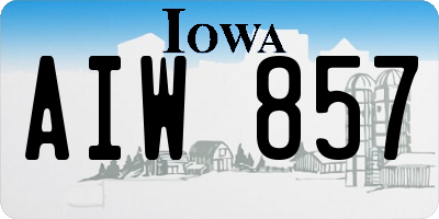 IA license plate AIW857