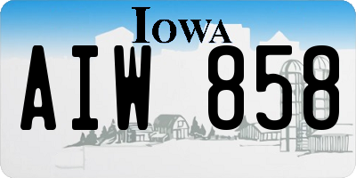 IA license plate AIW858