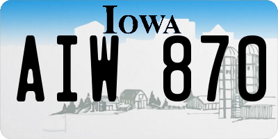 IA license plate AIW870