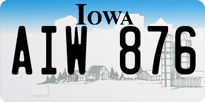 IA license plate AIW876