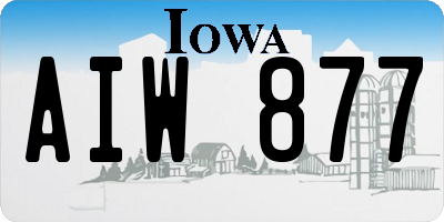 IA license plate AIW877