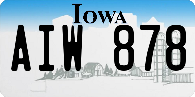 IA license plate AIW878