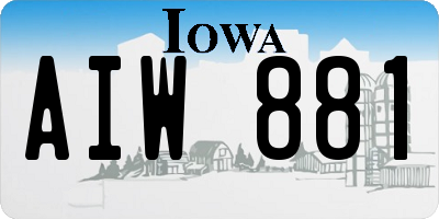 IA license plate AIW881